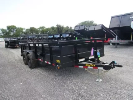 Big Tex 7 x 16 landscape utility trailer with solid steel sides