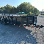 Big Tex 7 x 20 landscape utility trailer with solid steel sides and rear ramp gate for sale at TrailerWorld
