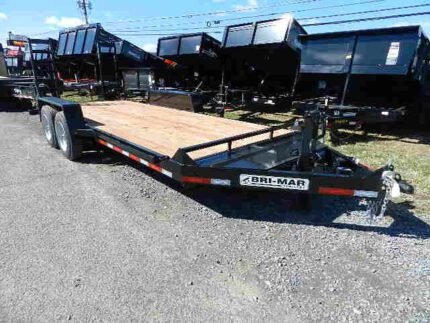 BWise 7x18 heavy duty equipment trailer with ladder ramps