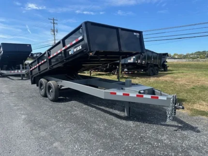 BWise 7 x 16 deckover dump trailer with fold down sides