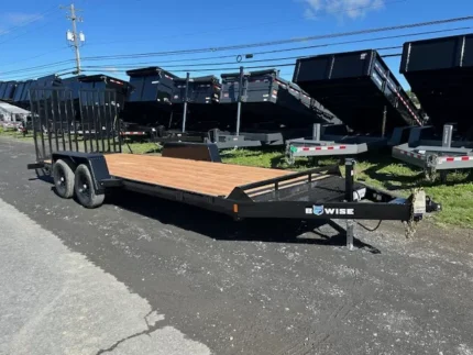 BWise 7 x 20 equipment trailer with split landscape ramp