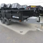 BWise 7 x 12 deckover dump trailer with fold down sides and spreader gate