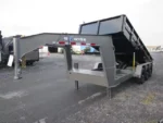 BWise 7 x 18 Gooseneck Tri-Axle Dump Trailer Hydraulic Jacks - Image 9