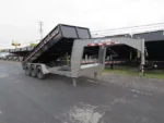 BWise 7 x 18 Gooseneck Tri-Axle Dump Trailer Hydraulic Jacks