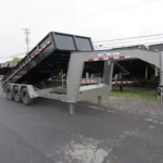 BWise 7 x 18 Gooseneck Tri-Axle Dump Trailer Hydraulic Jacks