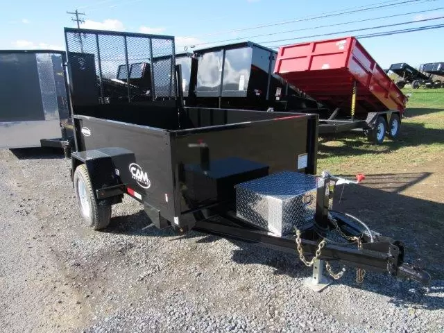 Cam-Superline-5x8-Dump-Trailer-Landscape-Gate-1-1.webp CAM Superline 5x8 dump trailer with landscape gate