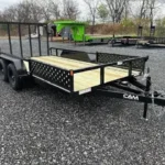 Cam Superline 7 x 14 landscape utility trailer with side ATV ramps and rear ramp gate for sale