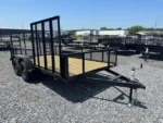 Carry On 7 x 14 landscape utility trailer with mesh sides and ATV gate