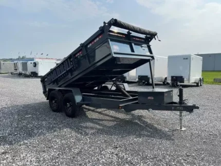 Covered Wagon 6x12 Prospector dump trailer with ladder ramps