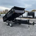 Premier 6 x 10 deckover dump trailer with hydraulic dump bed and spreader gate