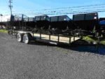 Premier 6.4 x 20 landscape utility trailer with rear ramp gate and dual axles for sale at TrailerWorld