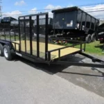 2026 Premier 7x16 landscape utility trailer with side ATV gate and dual axles for sale at TrailerWorld