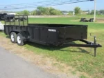 Premier 6 x 18 landscape utility trailer with solid steel sides and rear ramp gate for sale