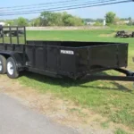 Premier 6 x 18 landscape utility trailer with solid steel sides and rear ramp gate for sale