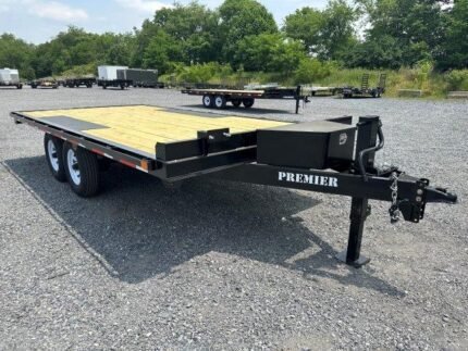 Premier 8.5x16 14K deckover equipment trailer with slide-out ramps