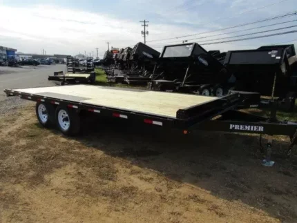 Premier 8.5 x 18 deckover equipment trailer with slide-out ramps