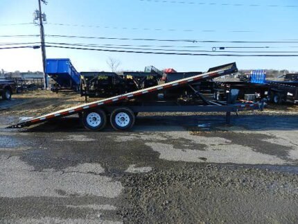 BWise 8x22 deckover power tilt equipment trailer