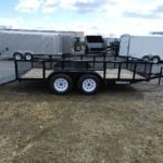 Premier 6.4 x 16 landscape utility trailer with 23 inch high mesh sides