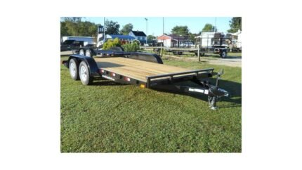 2026 American CH16W 16 foot wood deck equipment trailer with removable drive-over fenders, slide-in ramps and 7000 lb GVWR for sale at TrailerWorld