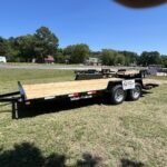 2026 American CH20W 20 foot wood deck equipment trailer with removable fenders, 4 foot beavertail and slide-in ramps for sale at TrailerWorld