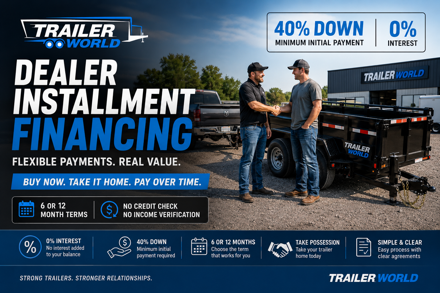 Trailer World dealer installment financing for trailer purchases